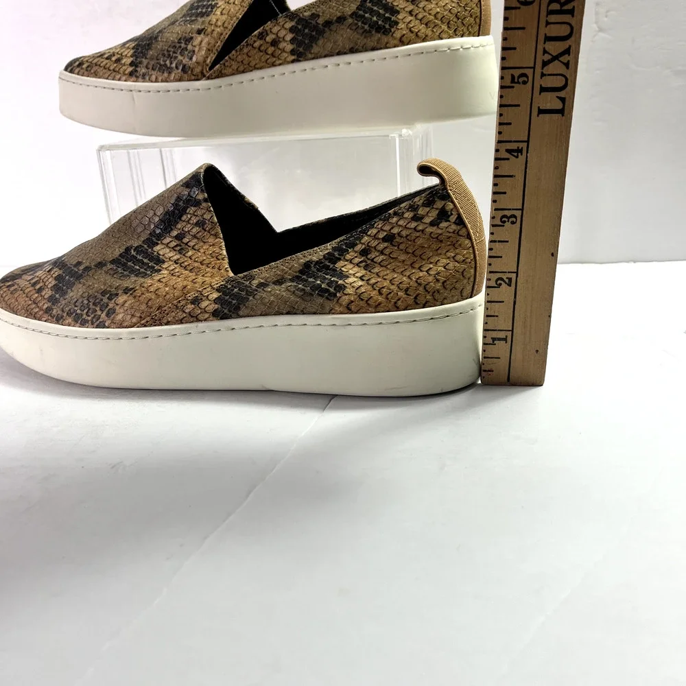 Vince Sneakers Womens 7.5M EUR 37.5 Saxon 2 Snakeskin Leather Platform Slip On